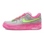 [Custom Fluorescent green powder core]  Air Force 1 Skateboarding Shoes Women's Low-top Heather Gray/Dusty Pink - Image 2
