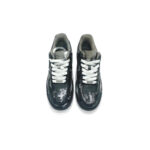 [Custom Women's style with aged scratches in black]  Air Force 1 Skateboarding Shoes Women's Low-top Black - Image 3