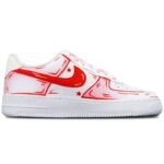 [Custom Golden heart-shaped wing]  Air Force 1 Skateboarding Shoes Women's Low-top Pink/white - Image 2