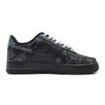 [Custom The Silk Road for women]  Air Force 1 Skateboarding Shoes Women's Low-top Blue/Silver - Image 2