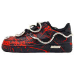 [Custom The female version of the Soaring Snake]  Air Force 1 Skateboarding Shoes Women's Low-top Black/Red - Image 2