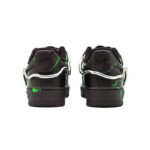 [Custom Snake green women's style]  Air Force 1 Skateboarding Shoes Women's Low-top Black/Green/Silver - Image 3