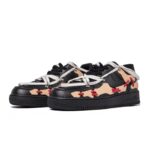 [Custom The female toe bones are deconstructed in black, red and beige]  Air Force 1 Skateboarding Shoes Women's Low-top Black/beige/red - Image 3
