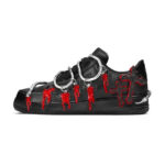 [Custom Women's dark Medusa cross in black and red]  Air Force 1 Skateboarding Shoes Women's Low-top Black/Red - Image 2
