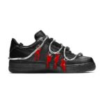 [Custom Women's dark Medusa cross in black and red]  Air Force 1 Skateboarding Shoes Women's Low-top Black/Red - Image 4