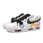 [Custom Fluid Flamboyant Blue And Orange Style]  Air Force 1 Skateboarding Shoes Low-top Blue/Orange - Image 2