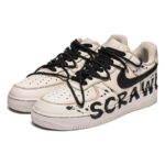 [Custom Female street graffiti in black and brown]  Air Force 1 Skateboarding Shoes Women's Low-top Black/Brown - Image 3