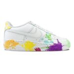 [Custom Fruit Juice Candy - Color Explosion]  Air Force 1 Skateboarding Shoes Women's Low-top Blue/Yellow - Image 2