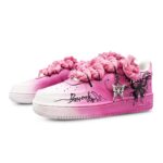 [Custom Women's butterfly and rose black pink]  Air Force 1 Skateboarding Shoes Women's - Image 3
