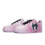 [Custom Strawberry Bow]  Air Force 1 Skateboarding Shoes Women's Low-top Black/pink - Image 4