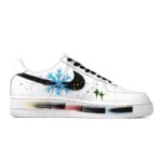 [Custom Snowfall Christmas women's style black and white]  Air Force 1 Skateboarding Shoes Women's Low-top White - Image 3
