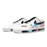 [Custom Snowfall Christmas women's style black and white]  Air Force 1 Skateboarding Shoes Women's Low-top White - Image 2