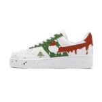 [Custom Christmas Snowy Night]  Air Force 1 Skateboarding Shoes Women's Low-top White - Image 2