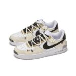 [Custom Enter the wild]  Air Force 1 Skateboarding Shoes Women's Low-top Brown/Green - Image 3