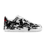 [Custom A dynamic 2D style peeping into black and red]  Air Force 1 Skateboarding Shoes Low-top Black/Red - Image 4