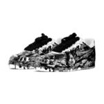 [Custom Female style in black, white and grey with ink charm]  Air Force 1 Skateboarding Shoes Women's Low-top Black/white/gray - Image 2