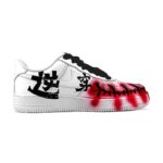 [Custom The female super villain clown is black and red]  Air Force 1 Skateboarding Shoes Women's Low-top Black/white/red - Image 2