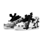[Custom A female skull in black and white]  Air Force 1 Skateboarding Shoes Women's - Image 3