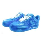 [Custom Women's dyed, scratched and aged blue Air force]  Air Force 1 Skateboarding Shoes Women's Low-top Blue - Image 3