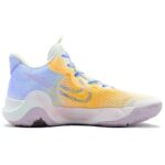 [Custom Leaves Scatter Golden]  KD Trey 5 IX Vintage Basketball Shoes Unisex Low-top Yellow - Image 3