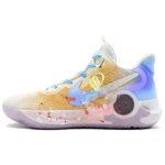 [Custom Leaves Scatter Golden]  KD Trey 5 IX Vintage Basketball Shoes Unisex Low-top Yellow - Image 9