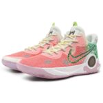 [Custom Four-season Cherry Blossoms]  Trey 5 Vintage Basketball Shoes Unisex Mid-top Red/Pink/Green - Image 2
