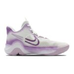[Custom Unisex light wisteria purple]  KD Trey 5 IX Vintage Basketball Shoes Unisex Mid-top White/purple - Image 3