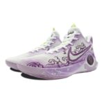 [Custom Unisex light wisteria purple]  KD Trey 5 IX Vintage Basketball Shoes Unisex Mid-top White/purple - Image 2
