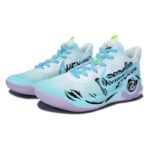 [Custom "Wild Panda"]  KD Trey 5 IX Vintage Basketball Shoes Unisex Mid-top Blue/black/white - Image 2