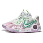 [Custom Misty and hazy]  KD Trey 5 IX Vintage Basketball Shoes Unisex Mid-top Pink/Green - Image 2