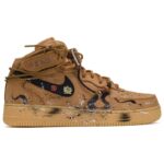 [Custom Financial freedom for both men and women]  Air Force 1 Skateboard Shoes Unisex Mid-Top Black Brown - Image 2