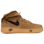[Custom Financial freedom for both men and women]  Air Force 1 Skateboard Shoes Unisex Mid-Top Black Brown - Image 3