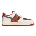 [Custom Men's red Christmas]  Air Force 1 Skateboarding Shoes Men Low-top White/Red - Image 3