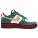 [Custom Women's Christmas green gold hook]  Air Force 1 Skateboarding Shoes Women's - Image 2