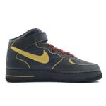 [Custom The men's style was wrongly deposited]  Air Force 1 Skateboard Shoes Men Mid-Top Black/Gold - Image 2