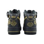 [Custom The men's style was wrongly deposited]  Air Force 1 Skateboard Shoes Men Mid-Top Black/Gold - Image 4