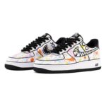 [Custom Linear graffiti A]  Air Force 1 Skateboarding Shoes Unisex Low-top White - Image 3