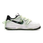 [Custom Female oil painting in black, white and green]  Air Force 1 Skateboarding Shoes Women's Low-top Black/White/Green - Image 2