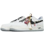 [Custom Black hook embroidery with golden dragon patterns]  Air Force 1 Skateboarding Shoes Women's - Image 2