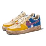 [Custom Figure oil painting]  Air Force 1 Skateboarding Shoes Unisex Low-top White And Yellow - Image 4