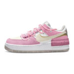 [Custom Sakura Pudding]  Air Force 1 Skateboarding Shoes Women's Low-top Beige