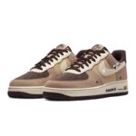 [Custom Lazy giant panda]  Air Force 1 Skateboard Shoes Men Low-Top Light Brown - Image 3