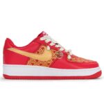 [Custom Koi carp are in full bloom]  Air Force 1 Skateboarding Shoes Unisex Low-top Red - Image 2