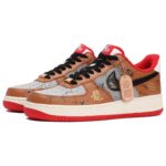 [Custom The golden dragon brings blessings of grey gold]  Air Force 1 Skateboarding Shoes Unisex - Image 3