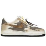 [Custom Auspicious bamboo]  Air Force 1 Skateboarding Shoes Men Low-top White/brown/beige - Image 2