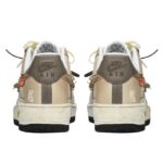 [Custom Auspicious bamboo]  Air Force 1 Skateboarding Shoes Men Low-top White/brown/beige - Image 4