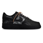 [Custom The Golden Snake brings good fortune]  Air Force 1 Skateboard Shoes Unisex Low-Top Black Gold - Image 2