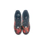 [Custom Fiery red flowers]  Air Force 1 Skateboard Shoes Unisex Low-Top Black/Red - Image 4