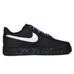 [Custom Unisex Midnight purple]  Air Force 1 Skateboard Shoes Unisex Low-Top Black/Purple/Silver - Image 2