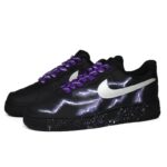 [Custom Unisex Midnight purple]  Air Force 1 Skateboard Shoes Unisex Low-Top Black/Purple/Silver - Image 3